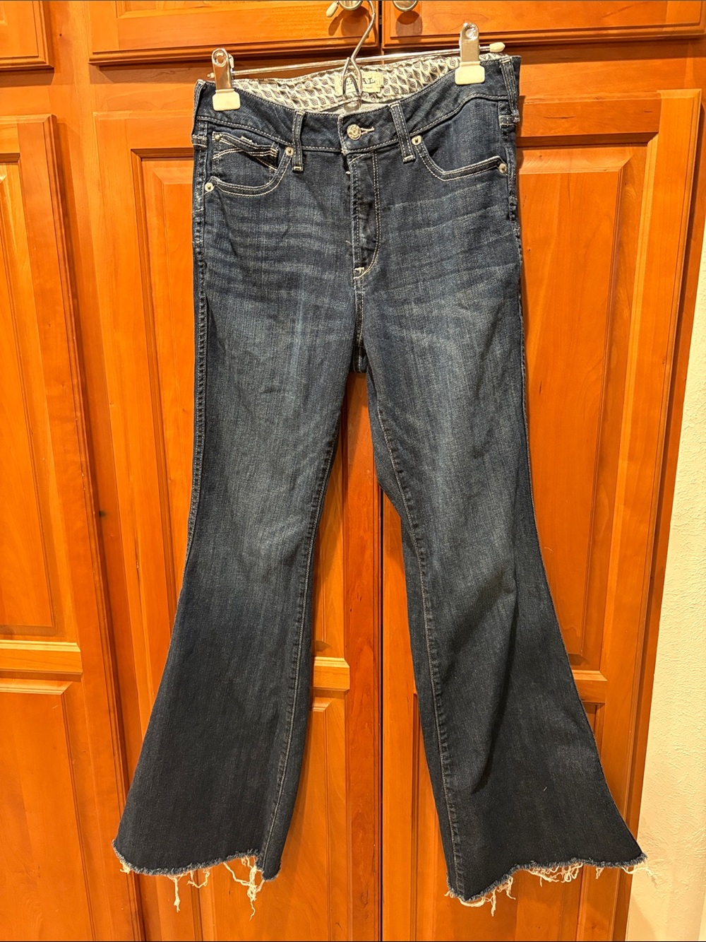 Ariat Dark Blue Flared Jeans with Raw Hem